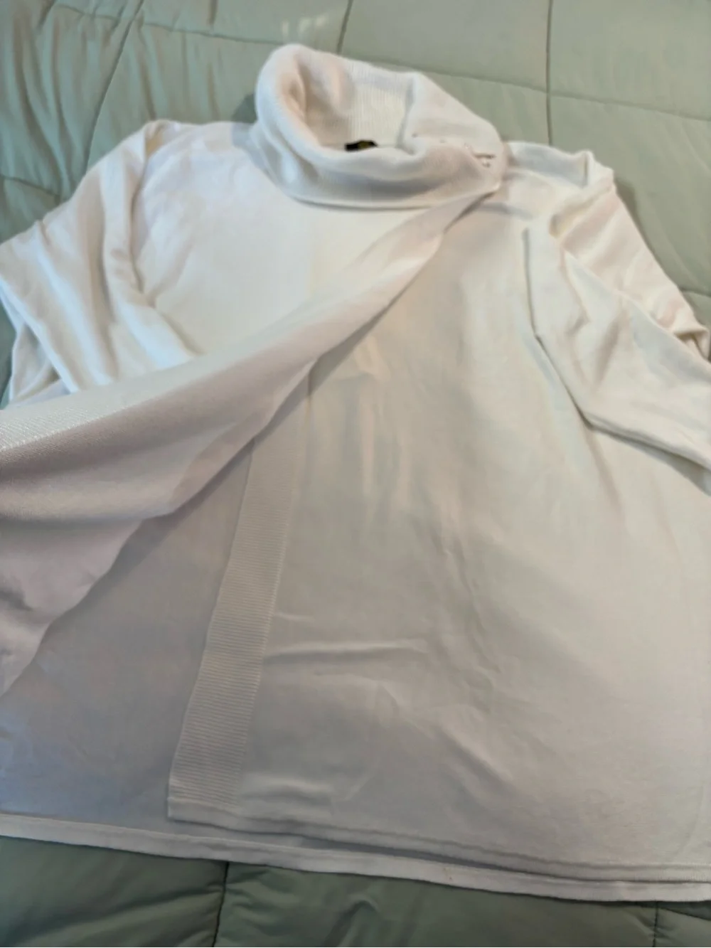 JM Collection Cream Cowl-Neck Sweater with Button Detail